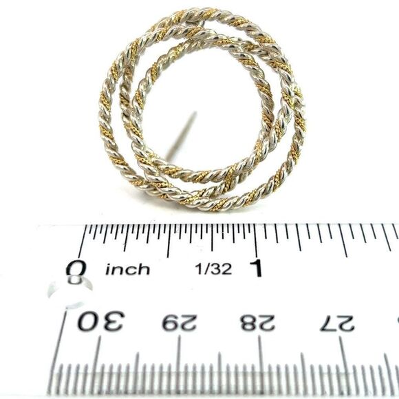 Tiffany & Co Estate Triple Wreath Brooch Pin 18K Silver TIF540 - Picture 9 of 9